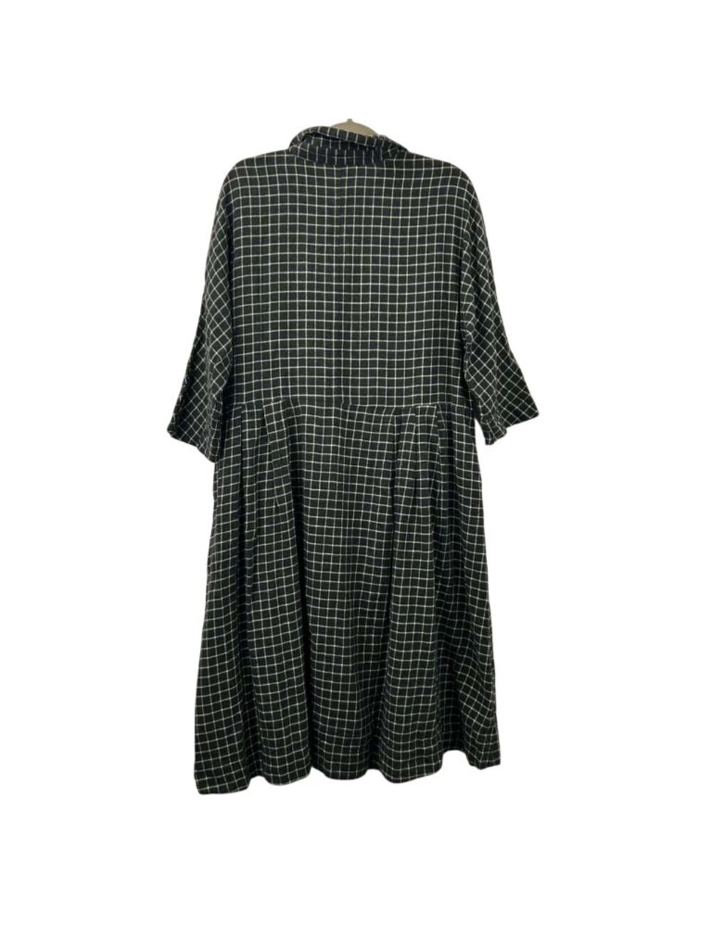 Toast Dress Women's M Black/White Check Cashmere Blend Midi Button Front Pockets - Picture 2 of 16